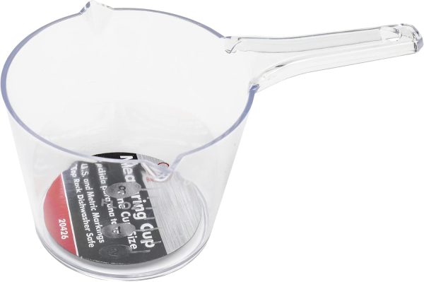 Chef Craft Measuring Cup – 1 Cup Capacity – BPA-Free Clear Plastic with Dual Graduations