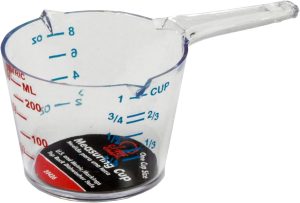 Chef Craft Measuring Cup – 1 Cup Capacity – BPA-Free Clear Plastic with Dual Graduations