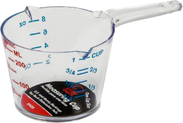 Chef Craft Measuring Cup – 1 Cup Capacity – BPA-Free Clear Plastic with Dual Graduations