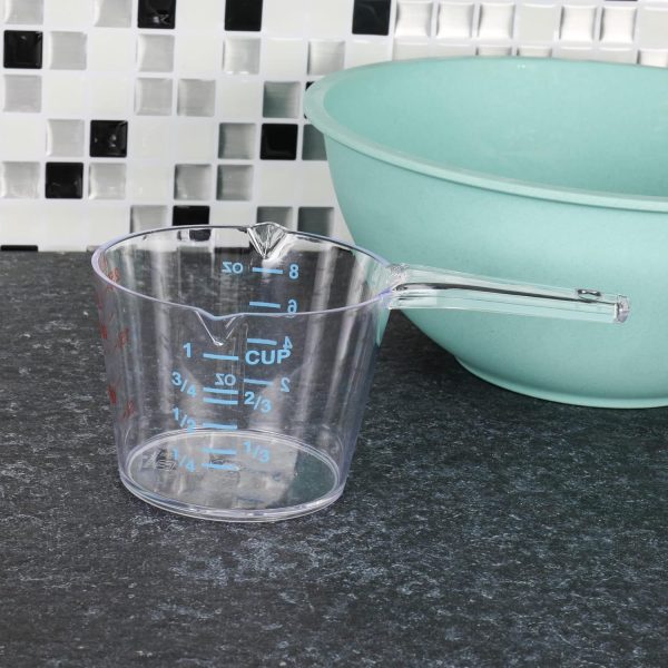 Chef Craft Measuring Cup – 1 Cup Capacity – BPA-Free Clear Plastic with Dual Graduations