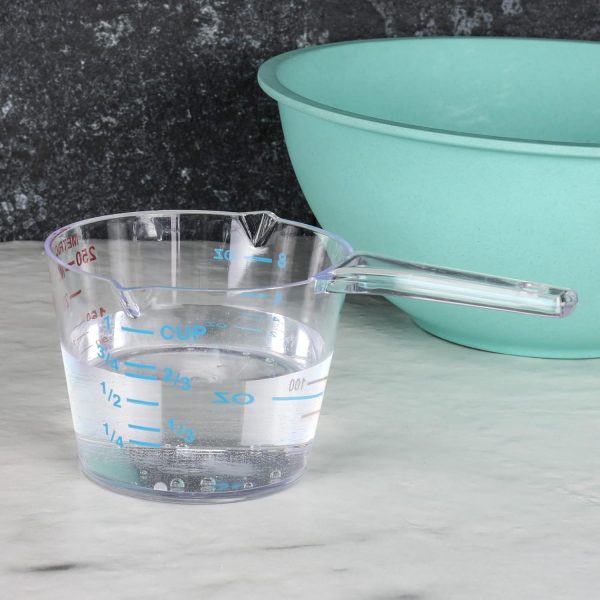 Chef Craft Measuring Cup – 1 Cup Capacity – BPA-Free Clear Plastic with Dual Graduations
