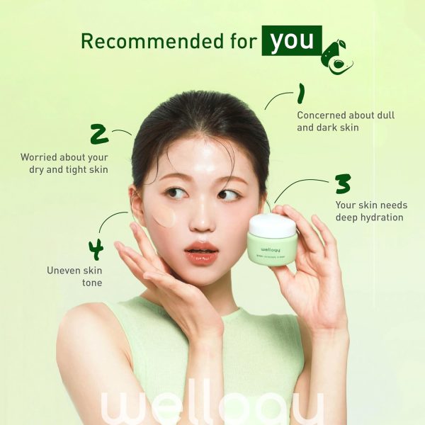 Wellogy Korean Niacinamide Moisturizer with Vitamin C & Avocado | Lightweight Hydrating Face Cream | Mediagate UAE & KSA